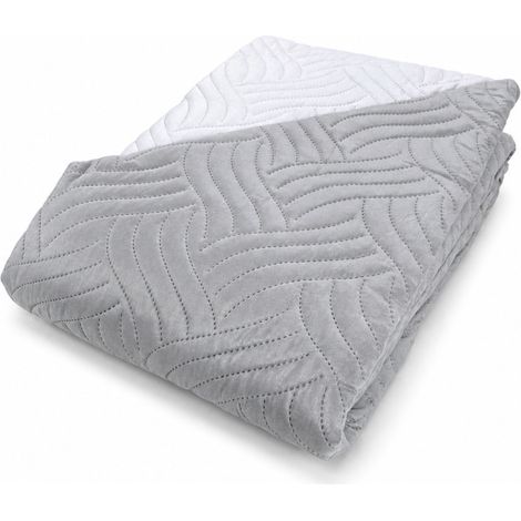 ART Couvre-lit matelassé bicolore en microfibre Manopesca Printemps Été Cm. 170x250 Gris