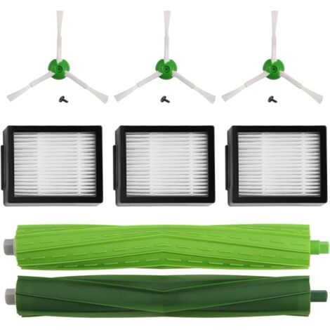 Pack d'accessoires compatible avec Roomba E5 E6 i1 i3 i3+ i7 e5154 e5158 j7 - Kit complet de pièces de rechange - Comprend brosses latérales, filtres et rouleaux extracteurs de remplacement