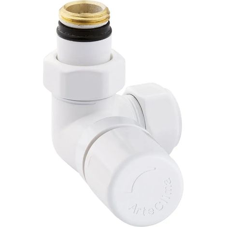Arteclima - Valvola Termostatizzabile Angolare Da 1/2" Versione Sinistra - Colore: Total White - Art. 30512Tw