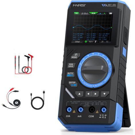 Multimetro digitale 3 in 1 con oscilloscopio e generatore di segnale, 19999 conteggi, 1 MHz, 5 MSa/s (nero)