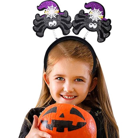 Serre-tête Halloween avec araignée en feutrine, os et œil, accessoire de fête horrifique pour déguisement et cosplay (1/5)