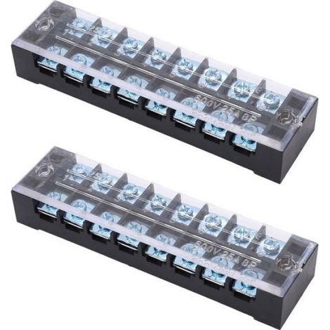 Bornier À Vis - Double Rangée 2508 - 600 V 25 A M4 - Pour Fils 0,5 À 2,5 Mm² - Lot De 2 (1/5)