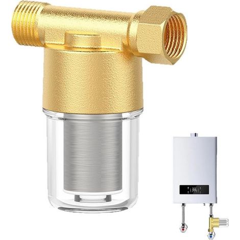 Prefiltro fino y lavable, filtro de ducha para caldera, prefiltro de sedimentos, duchas, calefacción, B (1/5)