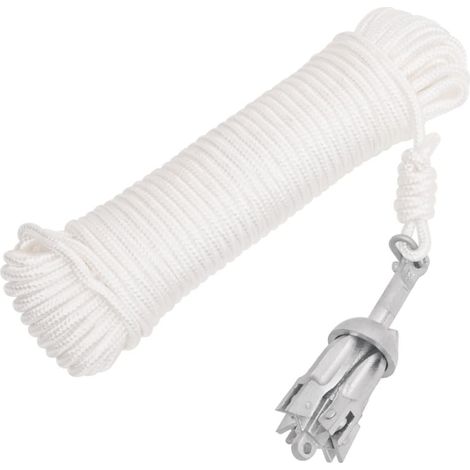 Ancla plegable cuerda hierro fundido galvanizado plata 0,7 kg vidaXL