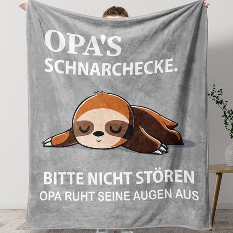 Kuscheldecke Opa Geschenk Geburtstag Weihnachten Vatertag Graue Opa (1/5)