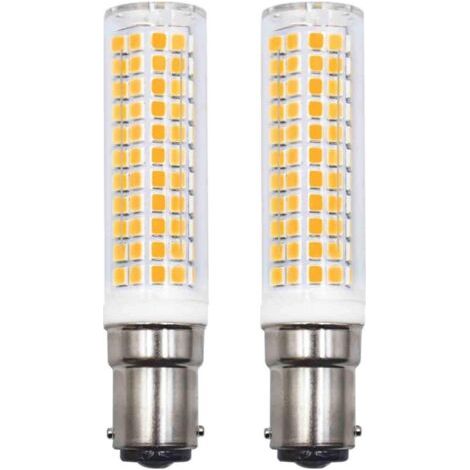 Lot de 2 Ampoules LED B15d Remplaçant 75W 90W 80W Blanc chaud 3000K 220V 230V 890lm 7W Applique Murale Pour Salon Lustre Machine à Coudre [Classe énergétique E]
