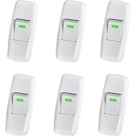 3x6,5cm 6er-Pack Lampenschalter