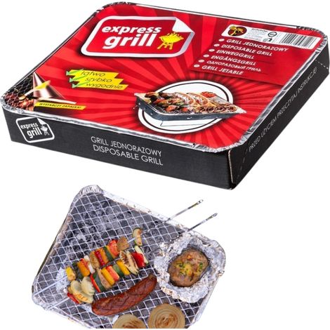 Barbecue jetable Mirand Express pour touristes avec insert prêt à l'emploi (1/4)