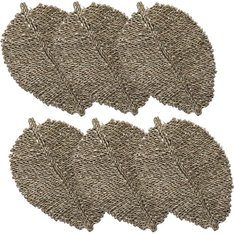 Lot de 6 sets de table feuille en roseau (1/4)