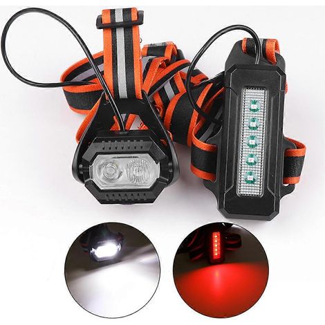 Lampe de course étanche LED T6 2200 mAh, rechargeable par USB, pour vélo, signalisation nocturne, lampe pectorale avant, lampe de pêche, de randonnée et de camping (1/5)