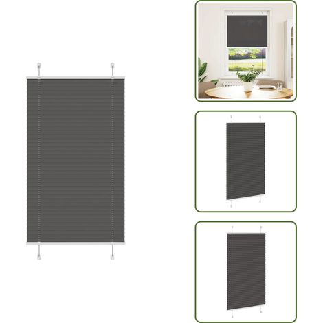 vidaXL Store plissé noir 70x100 cm largeur du tissu 69,4 cm polyester (1/5)