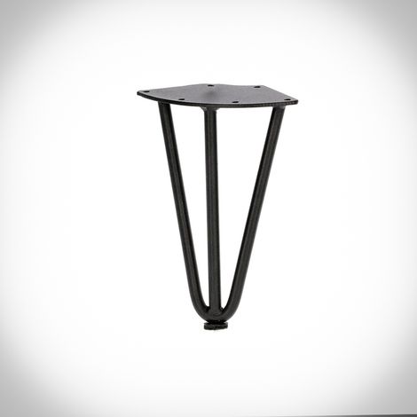 Dreibein-Stab mit Haarnadel-Design, 20 cm, schwarz