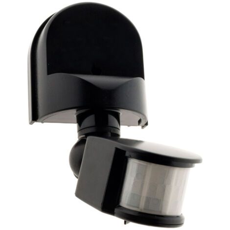 Détecteur de mouvement IP44 – Tête orientable – Portée 5 à 12 m – Angle de détection 160° – Puissance 1200W – Noir – Elexity