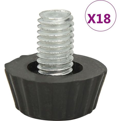 Pieds de meubles réglables M8 18 pcs Noir (1/5)