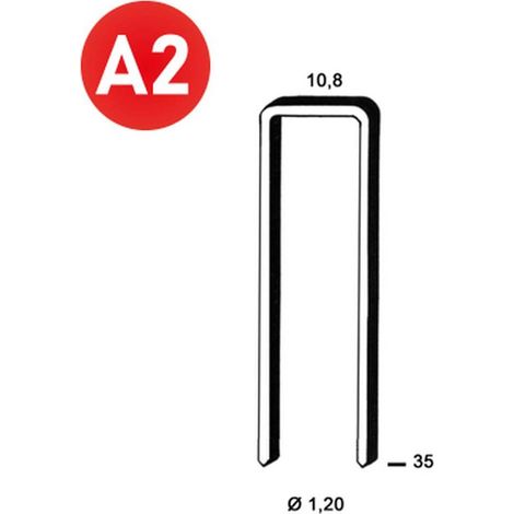 2 400 Agrafes Gb-35 - Galvanisées Résinées - 10.8x35x1.2 mm - D-Work