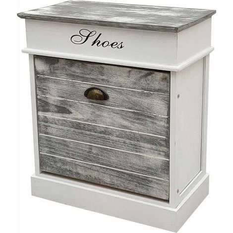 Zapatero de madera blanco 50x28x58
