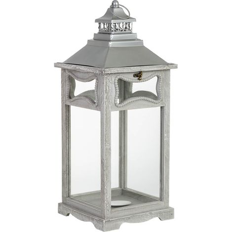 Farol de madera 24x24x60h cm