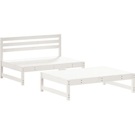Maison Exclusive - Set Salotto da Giardino 2 pz Bianco in Legno Massello di Pino
