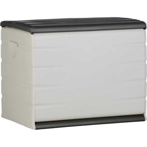 Contenitore portaoggetti PLASTIKEN 260 L grigio scuro con ruote e coperchio bloccabile (1/2)