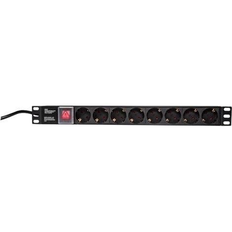 logilink PDU8C01 unidad de distribución de potencia negro