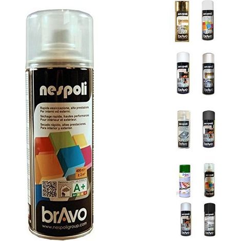 Lot de bombes de peinture - Aérosol NESPOLI 400ml - peinture en spray MadeInNature - Vernis Mat transparent - Lot de 3.