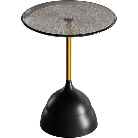 Table supérieure décorative moderne en verre, Table d’appoint avec Base en métal (1/5)