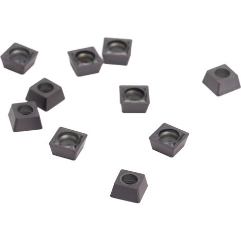 Schachtel mit 10 Wendeschneidplatten aus Hartmetall für CNC-Fräsen und -Drehen. (1/5)