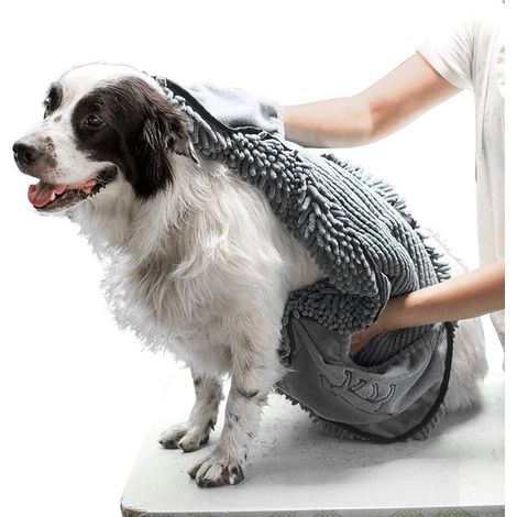 Serviette pour chien à séchage rapide - microfibre ultra-absorbante - grande taille 25 x 55 cm - idéale après la baignade, le bain ou la pluie (1/4)