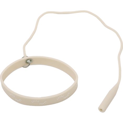 Bracelet antistatique en silicone beige pour porte-pinces à extensions de cils, bande poignet protectrice, sans électricité statique. (1/5)