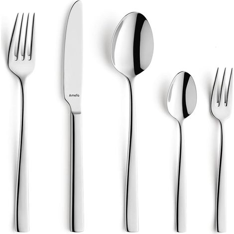 Amefa Fresh 1316 - Set di posate per 12 persone, 60 pezzi, in acciaio inox, antiruggine, lavabili in lavastoviglie, da tavola (1/4)