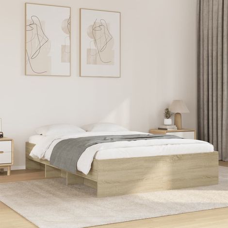 Estructura de cama madera de ingeniería roble  135x190 cm