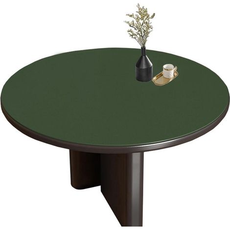 Nappe ronde en PU/PVC 90cm, double face imperméable, vert+gris
