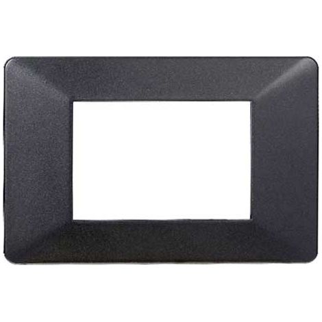 Plaque compatibles Vimar Plana 3 modules plastique couleur acier graphite foncé Ettroit EV83307