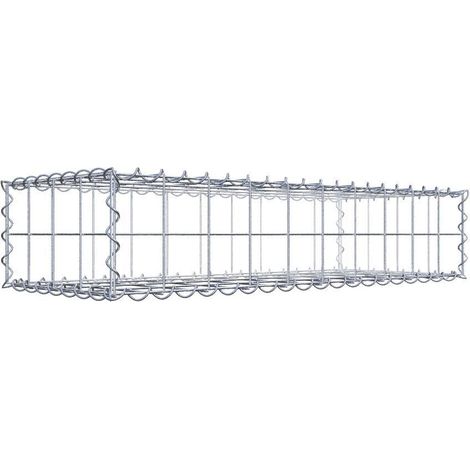 Gabion 100 cm x 20 cm x 40 cm – Mailles 10 x 10 cm – Construction en fil de fer galvanisé – Résistance à la corrosion – Montage rapide avec spirales – Gabiona (1/5)