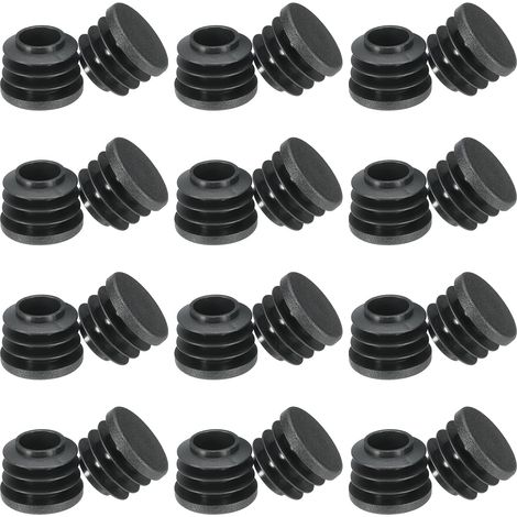 24 Paquets Bouchons de Trou Ronds en Plastique 7/8 Pouce Noir (1/5)
