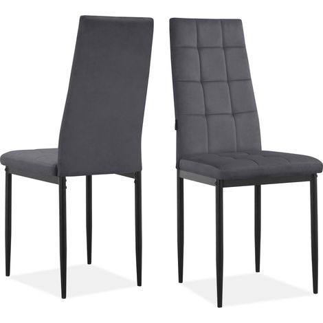 Becca-Chaise de salle Ă manger en velours anthracite Set de 2 (1/5)