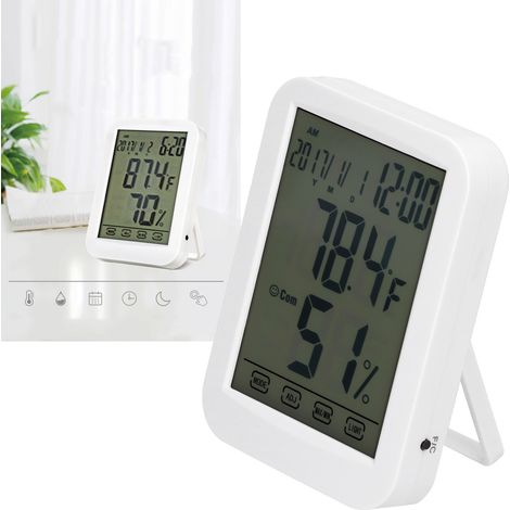 Thermomètre-hygromètre numérique avec écran tactile LCD, testeur de température et d'humidité pour la maison et le bureau (1/5)