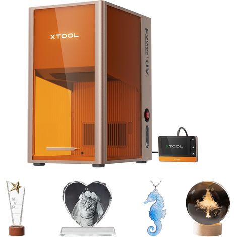 xTool F2 Ultra UV Graveur Laser, 5W UV, Gravure 3D Interne et Fine sur Verre, Double Caméra 48MP, 15 000 mm/s (1/5)