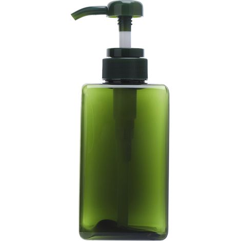 Flacon pompe distributeur 450ml grand format pour gel douche, shampoing ou savon liquide (Vert foncé) (1/5)