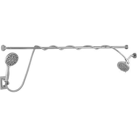 Pommeau de douche double haute pression avec 9 modes de jet Kit complet avec 2 pommeaux, tuyau flexible et barre réglable (1/5)
