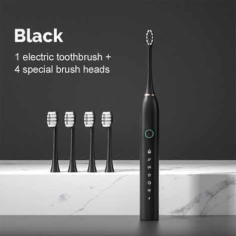 Brosse à dents électrique pour adultes et enfants avec 6 vitesses, rechargeable par USB et à ultrasons (1/5)