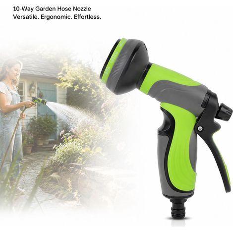 Pistola per irrigazione Toivize a 10 modalità - Ergonomica in ABS/TPR - Alta pressione per giardino e lavaggio auto - Ugello universale GHT da 3/4" (1/4)