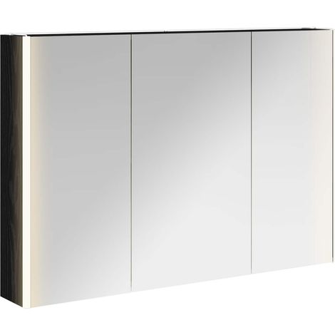 Maison Exclusive - Badezimmerspiegelschrank Schwarz Eichen-Optik