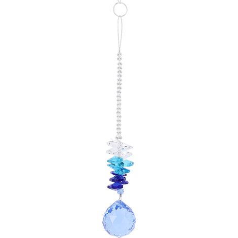 Pendentif Cristal Suspendu Lisse Bleu Pour Luminaire Goutte Décoration Mariage Fête Lot De 1 (1/5)