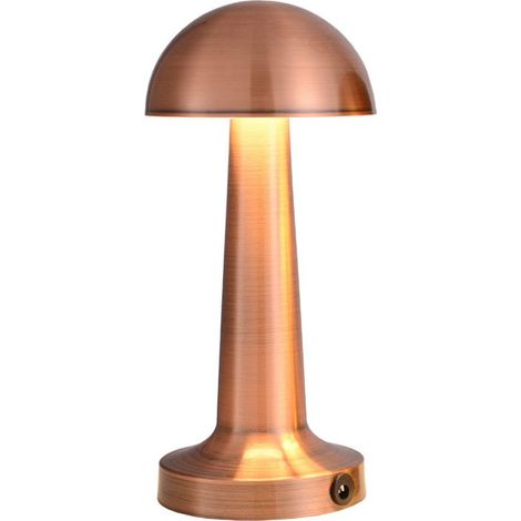 Lampe de table tactile, lampe de bureau sans fil en forme de champignon avec 3 luminosités, lampe de chevet rechargeable pour chambre à coucher, bureau, restaurant, lecture (bronze) (1/3)