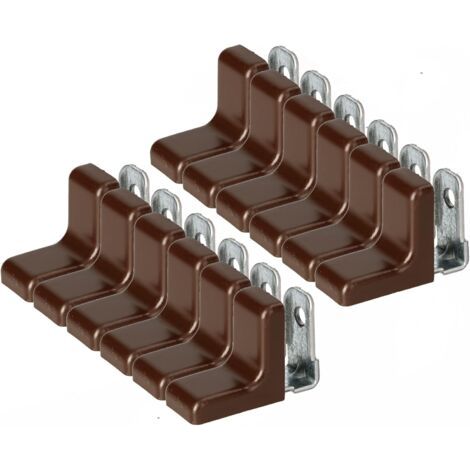 Lot de 25 supports d'étagère en métal avec cache en plastique pour meubles Kolor (wenge)-NANOTEH (1/5)