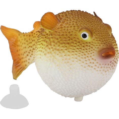 Poisson-globe lumineux en caoutchouc avec ventouse pour aquarium, orange (1/5)