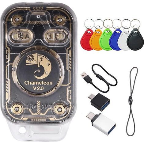 Émulateur de lecteur de puces RFID Chameleon V2.0 + porte-clés 6XUID + duplicateur NFC Chameleon Ultra 125K 13,56 MHz (1/5)