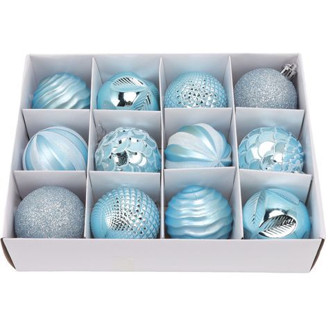 Palline per albero di Natale, decorazioni per feste in famiglia, cene in giardino, compleanni, blu (1/5)