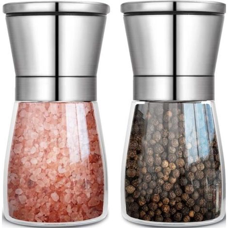 Set macina sale e pepe - Acciaio inossidabile - Macina in ceramica regolabile - 2 pezzi